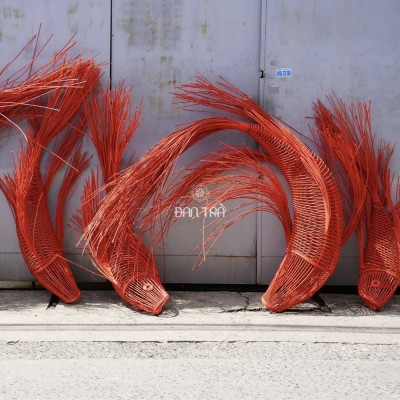 Red rattan fish light