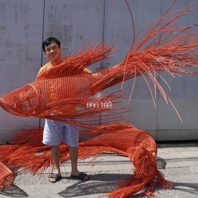 Red rattan fish light