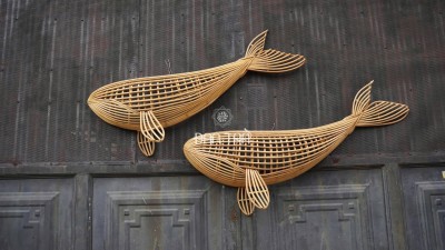 Rattan Dolphin Pendant Light