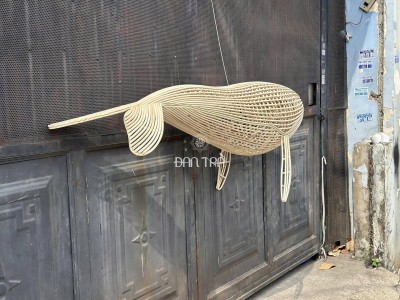 Rattan Dolphin Pendant Light