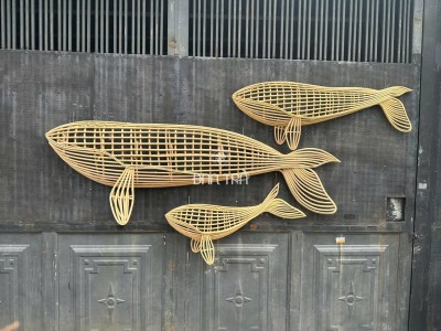Rattan Dolphin Pendant Light