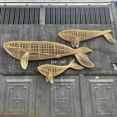Rattan Dolphin Pendant Light