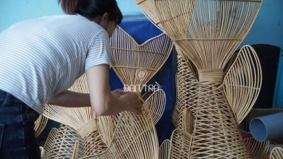 Large rattan fish light