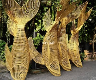 Large rattan fish light
