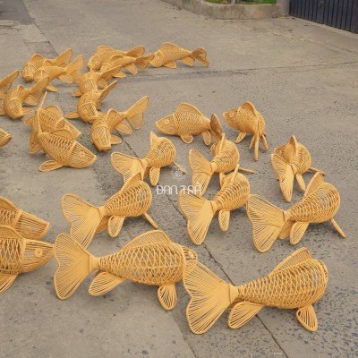 Small Rattan Fish Pendant Light