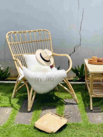 Vintage Serenity Rattan Lounge Chair