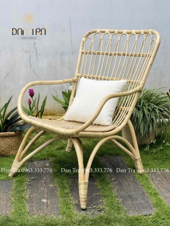 Vintage Serenity Rattan Lounge Chair