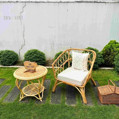 Classic Charm Rattan Lounge Chair