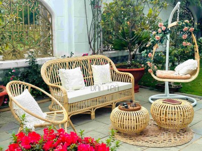 Rustic Rattan Sofa Collection