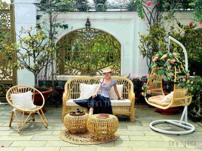 Rustic Rattan Sofa Collection