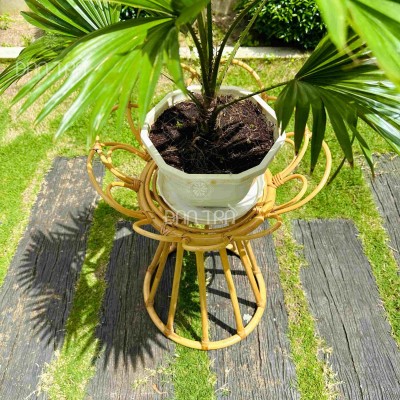 Flower Rattan Plant Stand