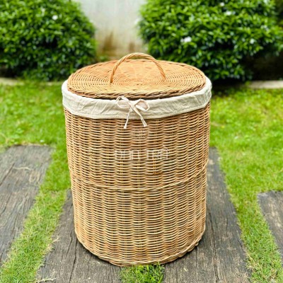 Natural Rattan Storage Basket with Lid