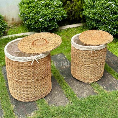 Natural Rattan Storage Basket with Lid