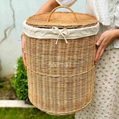 Natural Rattan Storage Basket with Lid