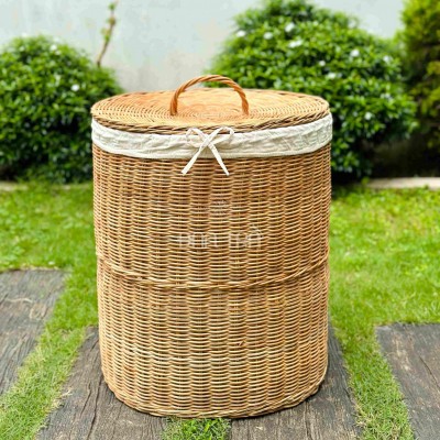 Natural Rattan Storage Basket with Lid