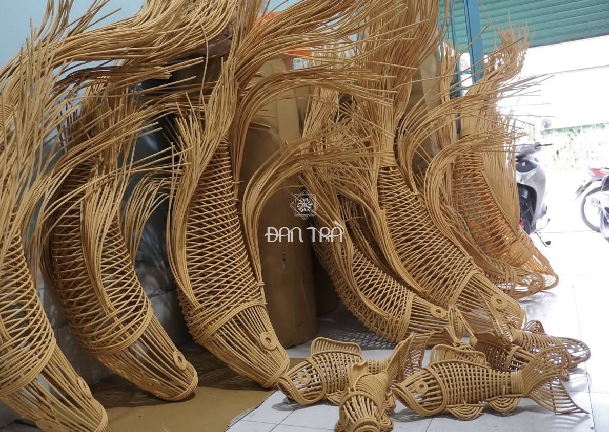 rattan fish hanging lamp 